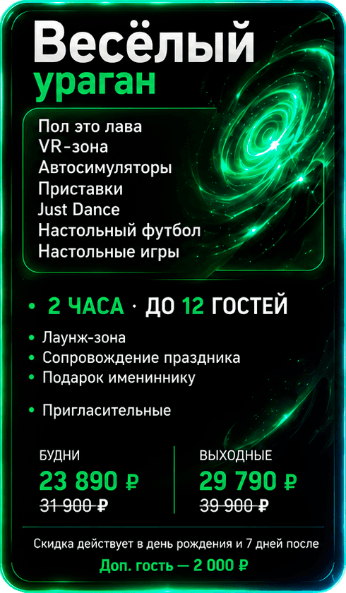 Пакет «Весёлый ураган» — день рождения