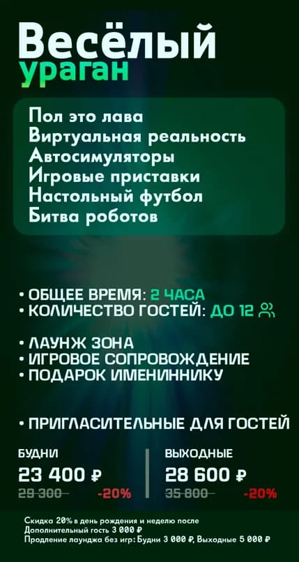 Пакет «Весёлый ураган» — день рождения