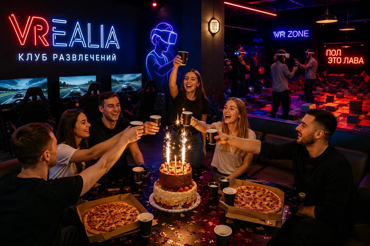 Постер Праздники в VRealia: корпоратив, взрослый день рождения, выпускной и вечеринки